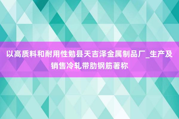 以高质料和耐用性勉县天吉泽金属制品厂_生产及销售冷轧带肋钢筋著称